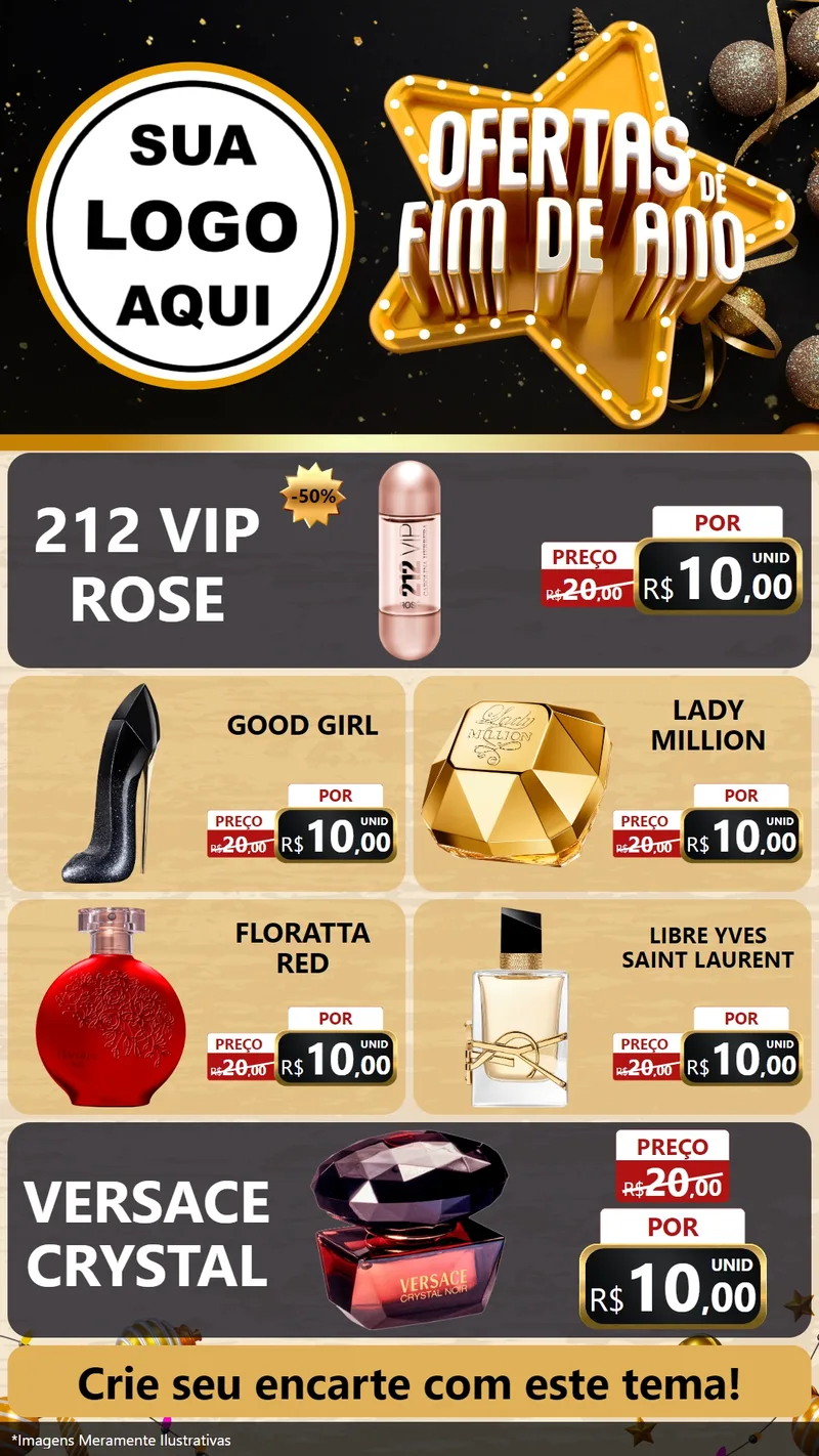 Modelo de TV para TV Vertical com o tema Ofertas de Fim de Ano para Perfumes