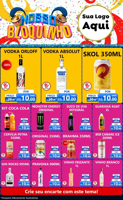 Modelo de Encarte para Encarte Grande com o tema Nosso Bloquinho para Distribuidora de bebidas
