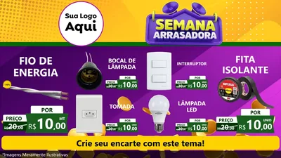 Modelo de TV para TV Horizontal com o tema Semana Arrasadora para Materiais Elétricos