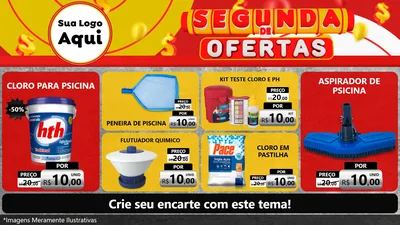 Modelo de TV para TV Horizontal com o tema Segunda de Ofertas para Produtos para Piscina