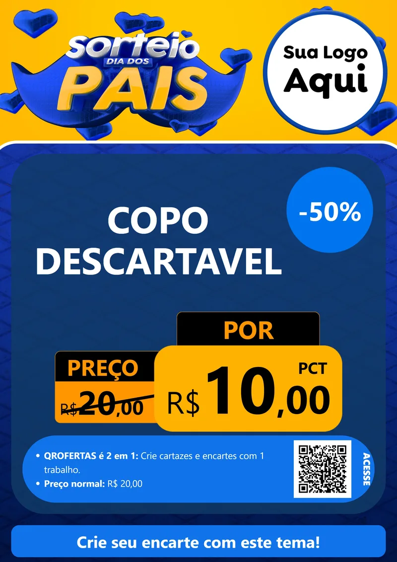 Modelo de Cartaz para Cartaz A4 Vertical com o tema Sorteio Dia dos Pais para Embalagens