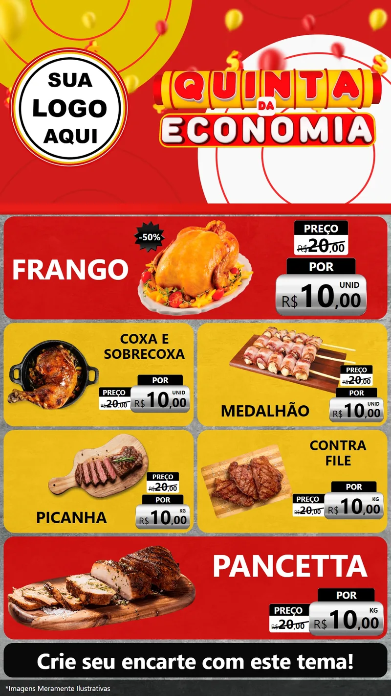 Modelo de TV para TV Vertical com o tema Quinta da Economia para Assados