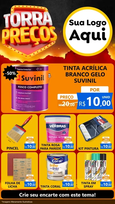 Modelo de Rede Social para Stories com o tema Torra Preços para Tintas e Ferramentas