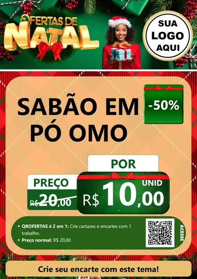 Modelo de Cartaz para Cartaz A4 Vertical com o tema Ofertas de Natal para Produtos de Limpeza