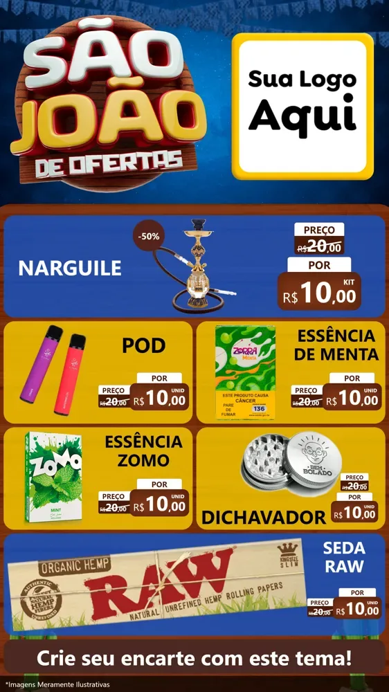Modelo de TV para TV Vertical com o tema São João Ofertas Imbatíveis! - Junina para Tabacaria