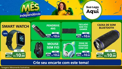 Modelo de TV para TV Horizontal com o tema Mês da Independência para Informática