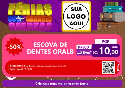 Modelo de Cartaz para Cartaz A4 Horizontal com o tema Férias com Grandes Ofertas para Higiene Pessoal