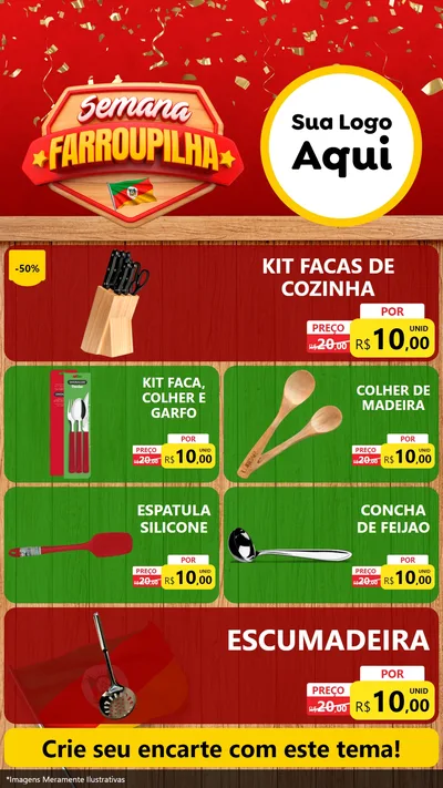 Modelo de TV para TV Vertical com o tema Semana Farroupilha para Utilidades Domésticas