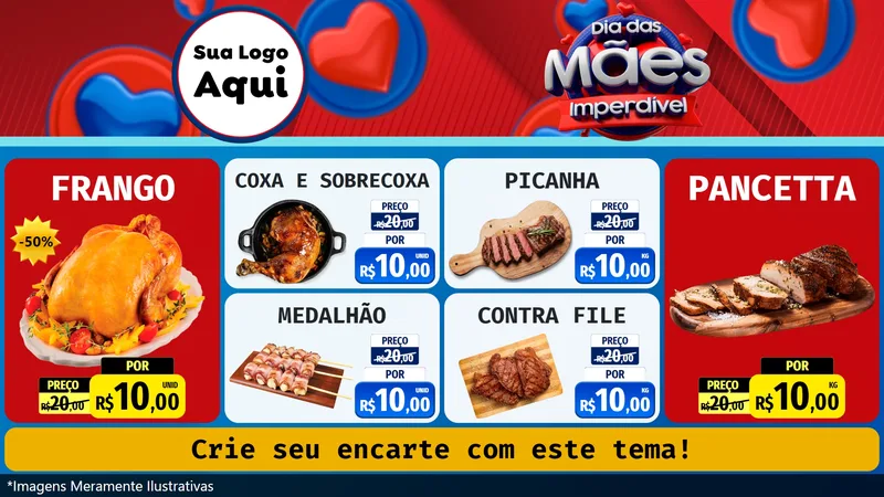 Modelo de TV para TV Horizontal com o tema Dia Das Mães Imperdível para Assados