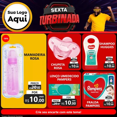 Modelo de Rede Social para Feed Facebook com o tema Sexta Turbinada para Bebês