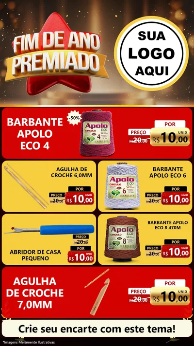 Modelo de TV para TV Vertical com o tema Fim de Ano Premiado para Armarinho e Aviamentos