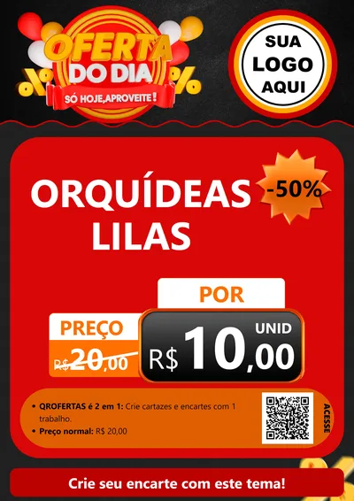 Modelo de Cartaz para Cartaz A4 Vertical com o tema Oferta do Dia - Só hoje, Aproveite! para Floricultura e jardim