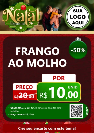 Modelo de Cartaz para Cartaz A4 Vertical com o tema Natal Especial para Restaurante