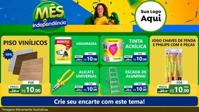 Modelo de TV para TV Horizontal com o tema Mês da Independência para Material para Construção