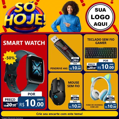 Modelo de Rede Social para Feed Facebook com o tema Só Hoje! para Informática