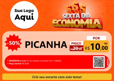 Modelo de Cartaz para Cartaz A4 Horizontal com o tema Sexta da Economia para Açougue
