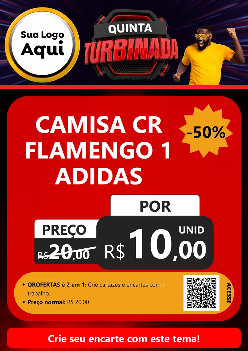 Modelo de Cartaz para Cartaz A4 Vertical com o tema Quinta Turbinada para Roupas e acessórios