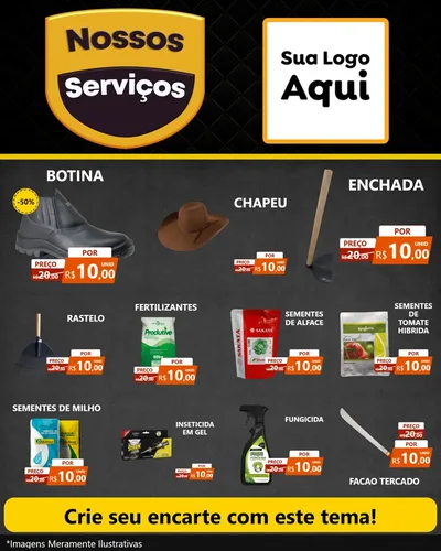 Modelo de Rede Social para Feed Instagram com o tema Nossos Serviços para Agropecuária