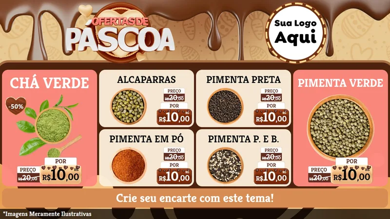 Modelo de TV para TV Horizontal com o tema Ofertas de Páscoa para Produtos Naturais