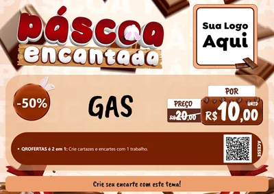 Modelo de Cartaz para Cartaz A4 Horizontal com o tema Páscoa Encantada para Água e gás