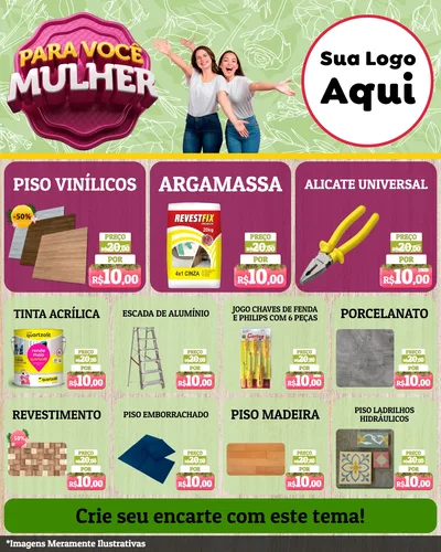 Modelo de Rede Social para Feed Instagram com o tema Para Você Mulher para Material para Construção