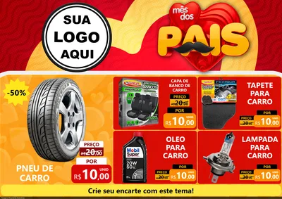 Modelo de Encarte para Encarte A4 Horizontal com o tema Mês Dos Pais para Auto peças