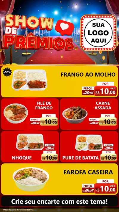 Modelo de TV para TV Vertical com o tema Show de Prêmios para Restaurante