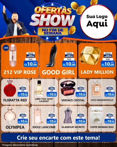 Modelo de Rede Social para Feed Instagram com o tema Ofertas Show No Fim De Semana para Perfumes