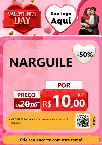 Modelo de Cartaz para Cartaz A4 Vertical com o tema Valentine's Day para Tabacaria