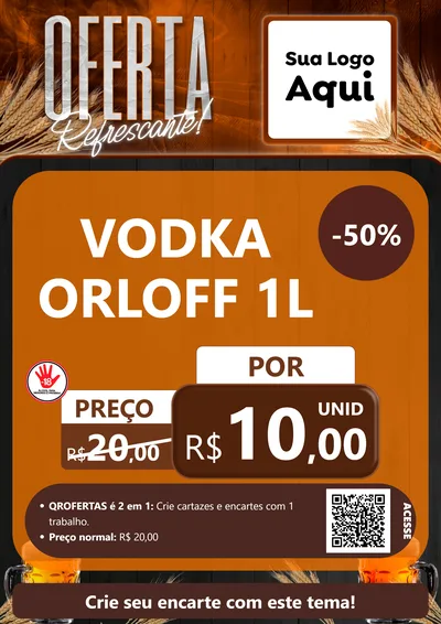 Modelo de Cartaz para Cartaz A4 Vertical com o tema Oferta Refrescante! para Distribuidora de bebidas