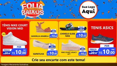 Modelo de TV para TV Horizontal com o tema Folia de Preços Baixos para Calçados