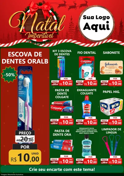 Modelo de Encarte para Encarte A4 Vertical com o tema Natal Imperdível para Higiene Pessoal