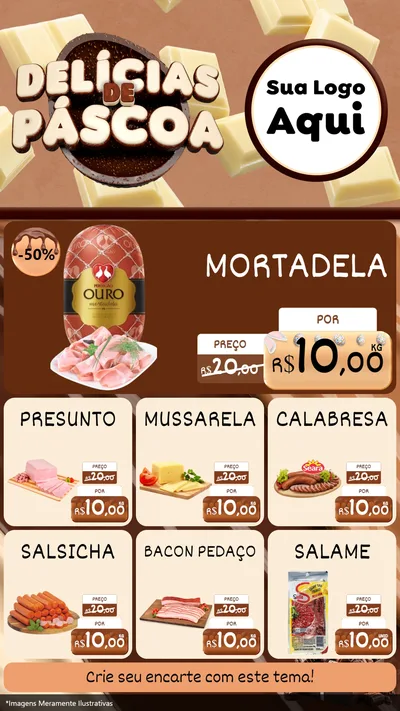 Modelo de Rede Social para Stories com o tema Delícias de Páscoa para Frios e Laticínios