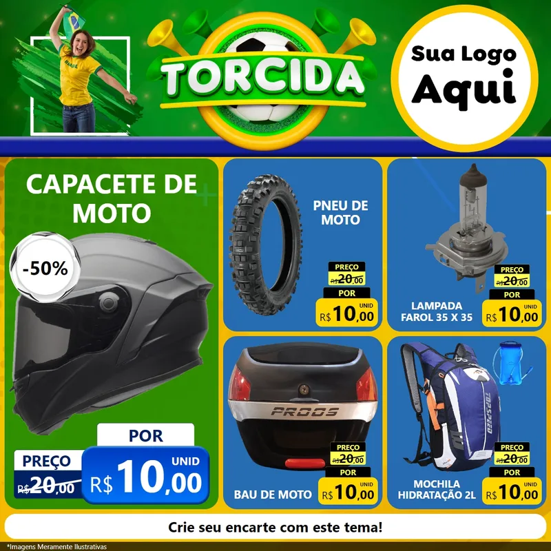 Modelo de Rede Social para Feed Facebook com o tema Torcida para Moto peças