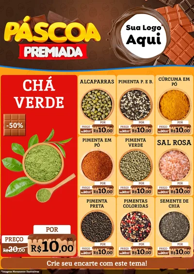 Modelo de Encarte para Encarte A4 Vertical com o tema Páscoa Premiada para Produtos Naturais