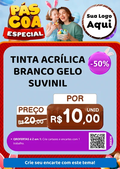 Modelo de Cartaz para Cartaz A4 Vertical com o tema Páscoa Especial para Tintas e Ferramentas