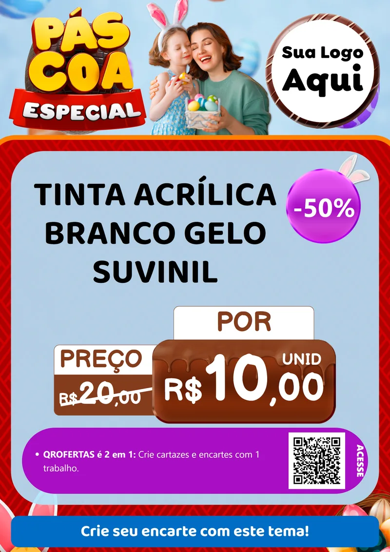 Modelo de Cartaz para Cartaz A4 Vertical com o tema Páscoa Especial para Tintas e Ferramentas