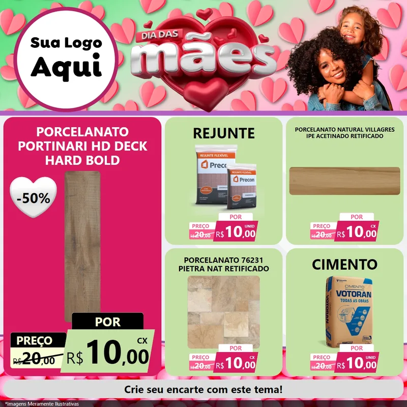 Modelo de Rede Social para Feed Facebook com o tema Dia das Mães para Pisos e revestimentos