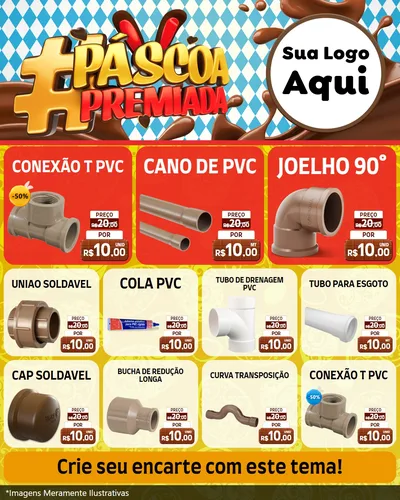 Modelo de Rede Social para Feed Instagram com o tema Páscoa Premiada para Tubos e conexões