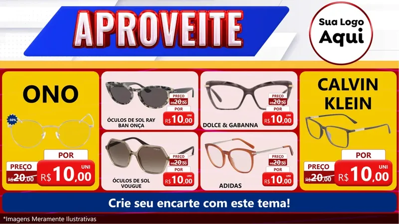 Modelo de TV para TV Horizontal com o tema Aproveite para Óticas