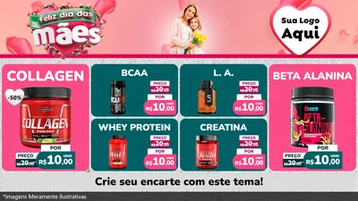 Modelo de TV para TV Horizontal com o tema Feliz Dia das Mães para Suplementos alimentares