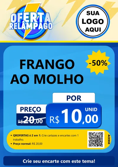 Modelo de Cartaz para Cartaz A4 Vertical com o tema Oferta Relâmpago para Restaurante