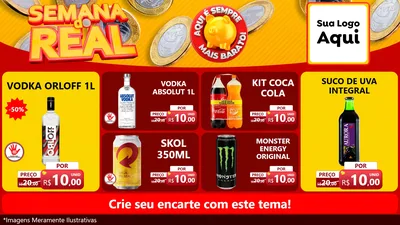 Modelo de TV para TV Horizontal com o tema Semana do Real para Distribuidora de bebidas