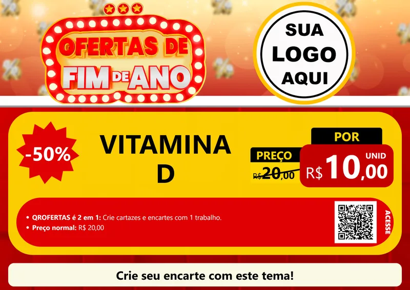 Modelo de Cartaz para Cartaz A4 Horizontal com o tema Ofertas de Fim de Ano para Farmácia