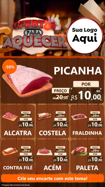 Modelo de Rede Social para Stories com o tema Ofertas Para Aquecer para Açougue
