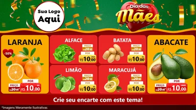 Modelo de TV para TV Horizontal com o tema Dia das Mães para Hortifrúti