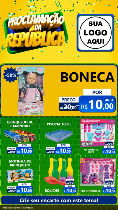 Modelo de Rede Social para Stories com o tema Proclamação da República para Brinquedos