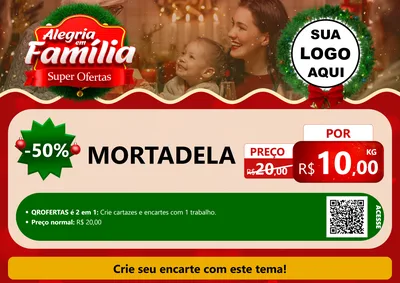 Modelo de Cartaz para Cartaz A4 Horizontal com o tema Alegria Em Família - Super Ofertas para Frios e Laticínios