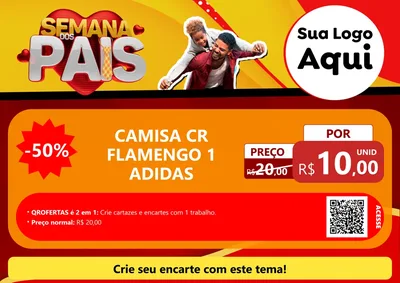 Modelo de Cartaz para Cartaz A4 Horizontal com o tema Semana Dos Pais para Roupas e acessórios