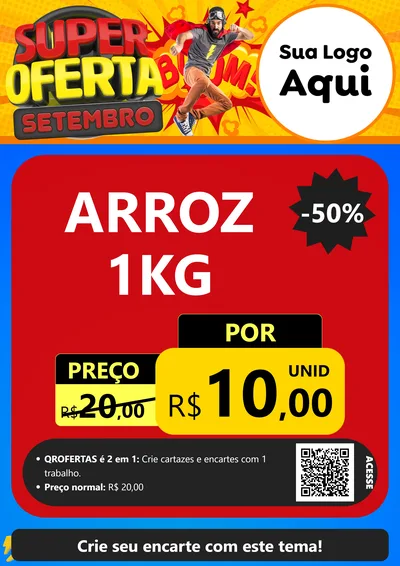 Modelo de Cartaz para Cartaz A4 Vertical com o tema Super Oferta Setembro para Supermercado